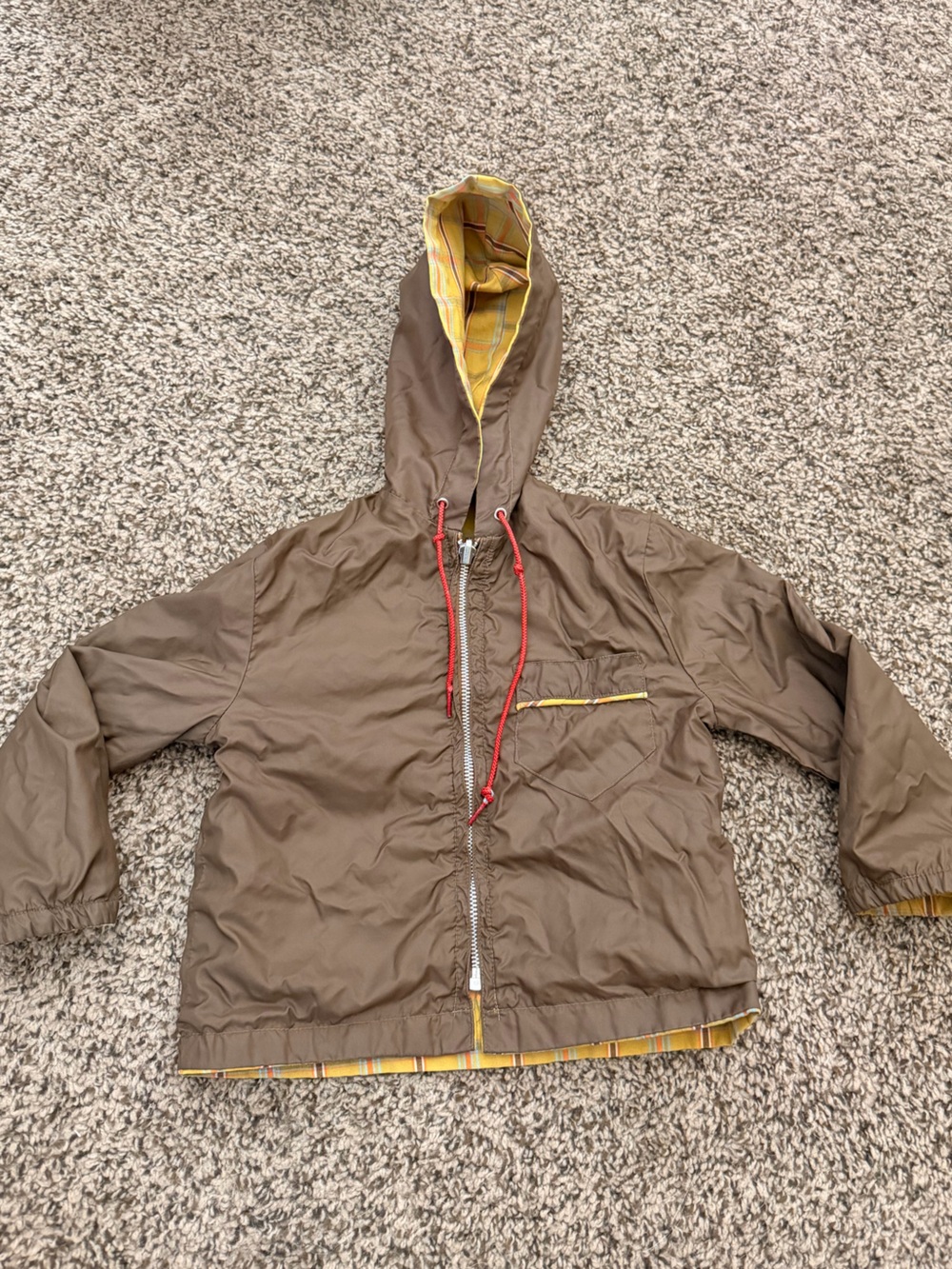Vintage Reversible Plaid Brown Lightweight Jacket